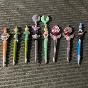 Beaded Ink Pens Retractable Reel Lead Pencil 8pcs